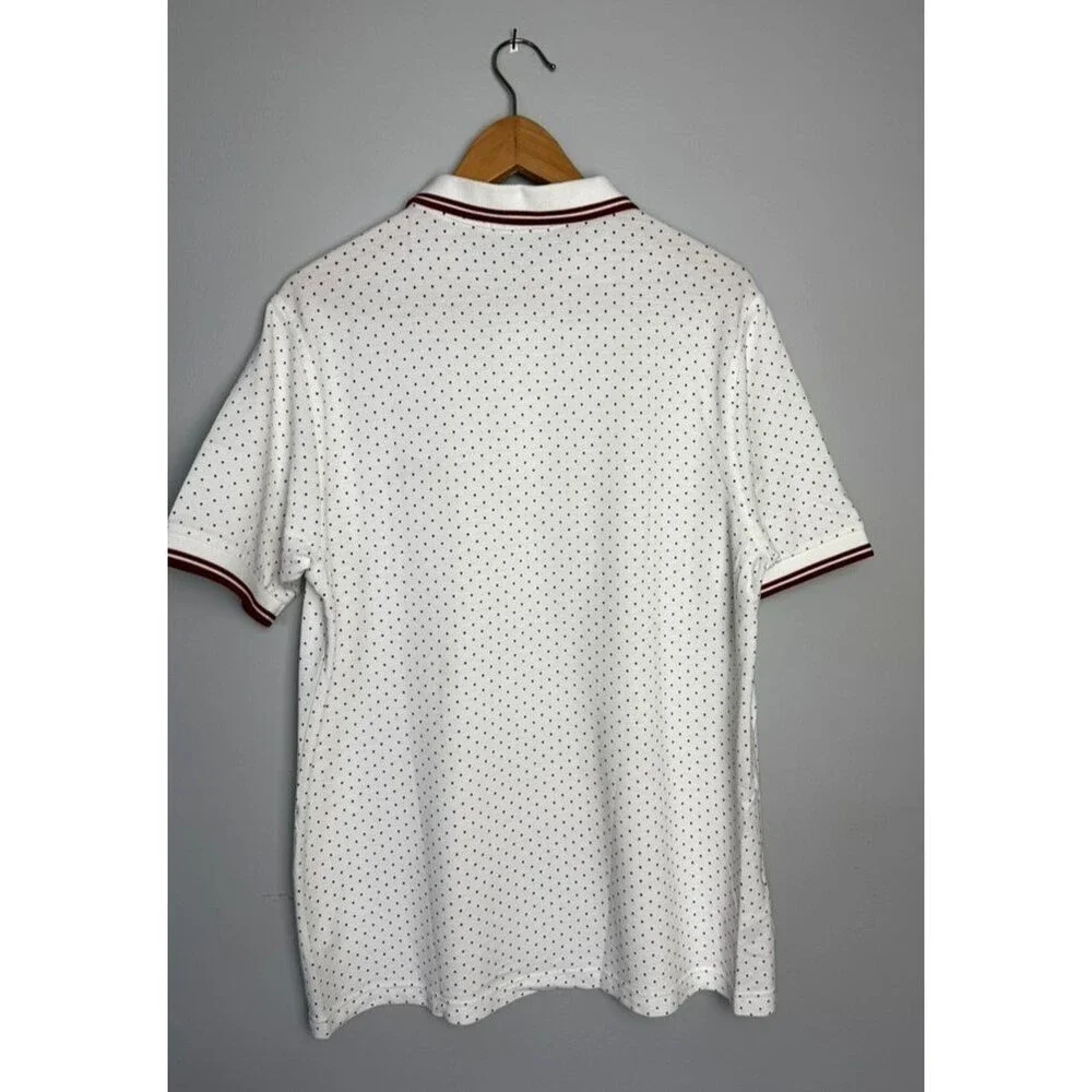 Fred Perry Mens Short Sleeve White Black Dot Red Slim Fit Mens Cotton Polo L - Picture 4 of 6